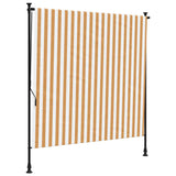 Vidaxl rolgordijn voor buiten 200x270 cm stof en staal oranje en wit - afbeelding 2