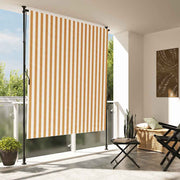 Vidaxl rolgordijn voor buiten 200x270 cm stof en staal oranje en wit - afbeelding 1