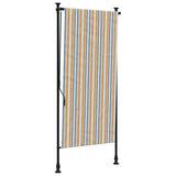 Vidaxl rolgordijn voor buiten 100x270 cm stof en staal geel en wit - afbeelding 2