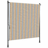 Vidaxl rolgordijn voor buiten 150x270 cm stof en staal geel en wit - afbeelding 2