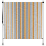 Vidaxl rolgordijn voor buiten 150x270 cm stof en staal geel en wit - afbeelding 3