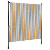 Vidaxl rolgordijn voor buiten 200x270 cm stof en staal geel en wit - afbeelding 2