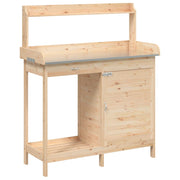 Vidaxl oppottafel met kast 110,5x45x124,5 cm massief vurenhout - afbeelding 2