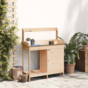 Vidaxl oppottafel met kast 110,5x45x124,5 cm massief vurenhout - afbeelding 3