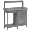 Vidaxl oppottafel met kast 110,5x45x124,5 cm massief vurenhout grijs