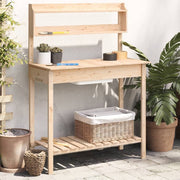 Vidaxl oppottafel met spoelbak 147,5x44x139,5 cm massief vurenhout - afbeelding 1