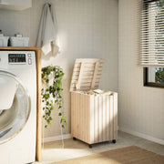 Vidaxl wasmand met wielen rana 45x45x64 cm massief grenenhout - afbeelding 3