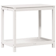 Vidaxl oppottafel met schap 82,5x50x75 cm massief grenenhout wit - afbeelding 2