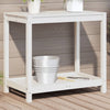 Vidaxl oppottafel met schap 82,5x50x75 cm massief grenenhout wit