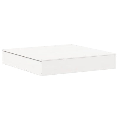Vidaxl zandbak met deksel 111x111x19,5 cm massief grenenhout wit