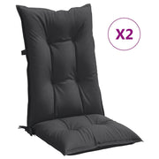 Vidaxl stoelkussens 2 st hoge rug 120x50x7 cm stof gemêleerd antraciet - afbeelding 2