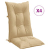 Vidaxl stoelkussens 4 st hoge rug 120x50x7 cm stof gemêleerd beige