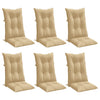 Vidaxl stoelkussens 6 st hoge rug 120x50x7 cm stof gemêleerd beige
