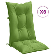 Vidaxl stoelkussens 6 st hoge rug 120x50x7 cm stof gemêleerd groen - afbeelding 2