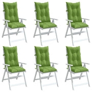 Vidaxl stoelkussens 6 st hoge rug 120x50x7 cm stof gemêleerd groen - afbeelding 1