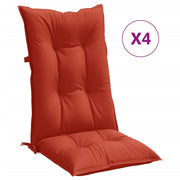 Vidaxl stoelkussens 4 st hoge rug 120x50x7 cm stof gemêleerd rood - afbeelding 2