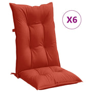 Vidaxl stoelkussens 6 st hoge rug 120x50x7 cm stof gemêleerd rood - afbeelding 2