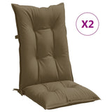 Vidaxl stoelkussens 2 st hoge rug 120x50x7 cm stof gemêleerd taupe - afbeelding 2