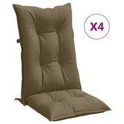 Vidaxl stoelkussens 4 st hoge rug 120x50x7 cm stof gemêleerd taupe - afbeelding 2