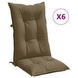 Vidaxl stoelkussens 6 st hoge rug 120x50x7 cm stof gemêleerd taupe - afbeelding 2