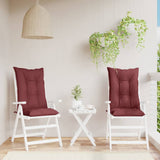 Vidaxl stoelkussens 2 st hoge rug 120x50x7 cm stof gemêleerd wijnrood - afbeelding 3