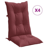 Vidaxl stoelkussens 4 st hoge rug 120x50x7 cm stof gemêleerd wijnrood - afbeelding 2
