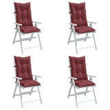 Vidaxl stoelkussens 4 st hoge rug 120x50x7 cm stof gemêleerd wijnrood - afbeelding 1