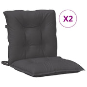 Vidaxl stoelkussens 2 st lage rug 100x50x7 cm stof gemêleerd antraciet - afbeelding 2