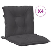 Vidaxl stoelkussens 4 st lage rug 100x50x7 cm stof gemêleerd antraciet - afbeelding 2
