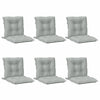 Vidaxl stoelkussens 6 st lage rug 100x50x7 cm stof lichtgrijs