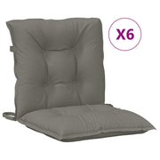 Vidaxl stoelkussens 6 st lage rug 100x50x7 cm stof donkergrijs - afbeelding 2