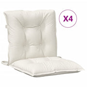 Vidaxl stoelkussens 4 st lage rug 100x50x7 cm stof gemêleerd crème - afbeelding 2
