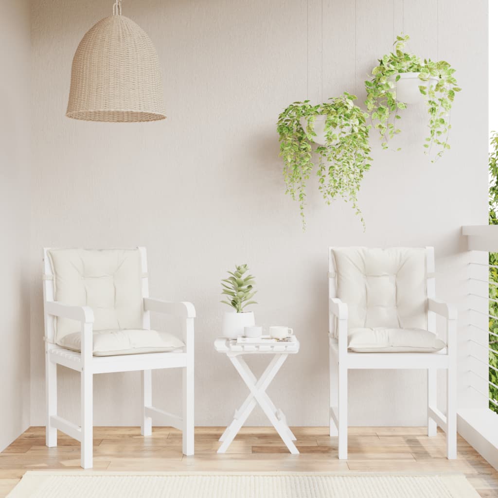 Vidaxl stoelkussens 4 st lage rug 100x50x7 cm stof gemêleerd crème