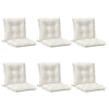 Vidaxl stoelkussens 6 st lage rug 100x50x7 cm stof gemêleerd crème