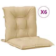 Vidaxl stoelkussens 6 st lage rug 100x50x7 cm stof gemêleerd beige - afbeelding 2