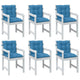 Vidaxl stoelkussens 6 st lage rug 100x50x7 cm stof gemêleerd blauw