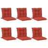 Vidaxl stoelkussens 6 st lage rug 100x50x7 cm stof gemêleerd rood
