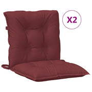 Vidaxl stoelkussens 2 st lage rug 100x50x7 cm stof gemêleerd wijnrood - afbeelding 2