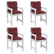 Vidaxl stoelkussens 4 st lage rug 100x50x7 cm stof gemêleerd wijnrood - afbeelding 1