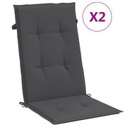 Vidaxl stoelkussens 2 st hoge rug 120x50x4 cm stof gemêleerd antraciet - afbeelding 2