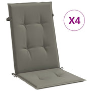 Vidaxl stoelkussens 4 st hoge rug 120x50x4 cm stof donkergrijs - afbeelding 2