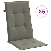 Vidaxl stoelkussens 6 st hoge rug 120x50x4 cm stof donkergrijs - afbeelding 2