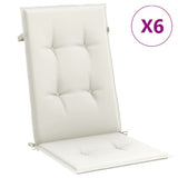 Vidaxl stoelkussens 6 st hoge rug 120x50x4 cm stof gemêleerd crème - afbeelding 2
