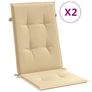 Vidaxl stoelkussens 2 st hoge rug 120x50x4 cm stof gemêleerd beige - afbeelding 2