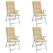 Vidaxl stoelkussens 4 st hoge rug 120x50x4 cm stof gemêleerd beige - afbeelding 1