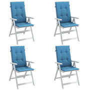 Vidaxl stoelkussens 4 st hoge rug 120x50x4 cm stof gemêleerd blauw - afbeelding 1