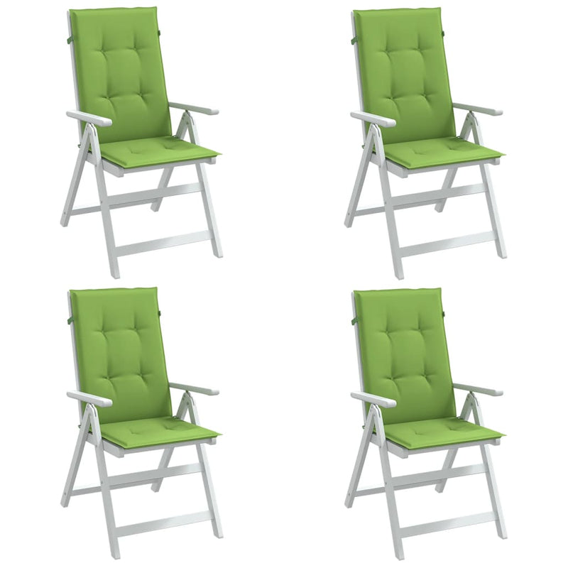 Vidaxl stoelkussens 4 st hoge rug 120x50x4 cm stof gemêleerd groen
