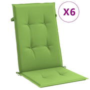 Vidaxl stoelkussens 6 st hoge rug 120x50x4 cm stof gemêleerd groen - afbeelding 2