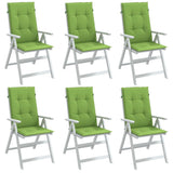 Vidaxl stoelkussens 6 st hoge rug 120x50x4 cm stof gemêleerd groen - afbeelding 1