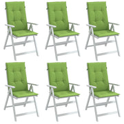 Vidaxl stoelkussens 6 st hoge rug 120x50x4 cm stof gemêleerd groen - afbeelding 1